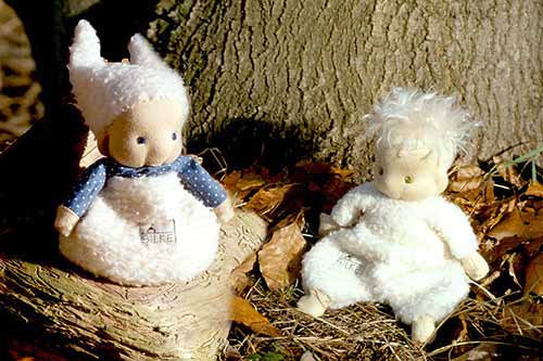 New from Silke: Wichtel in blue and white.